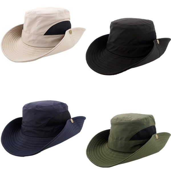 12 pieces of Men's Plain Color Wide Brim Summer Boonie Hat - Quick Dry Hat