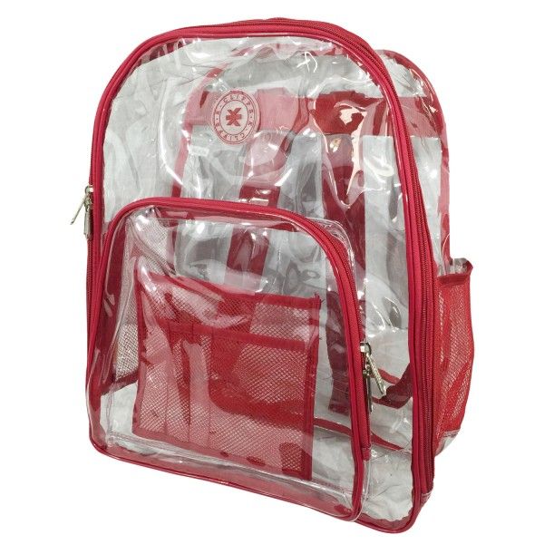 20 Pieces of Deluxe 17" See Through Clear 0.5mm Pvc Backpack