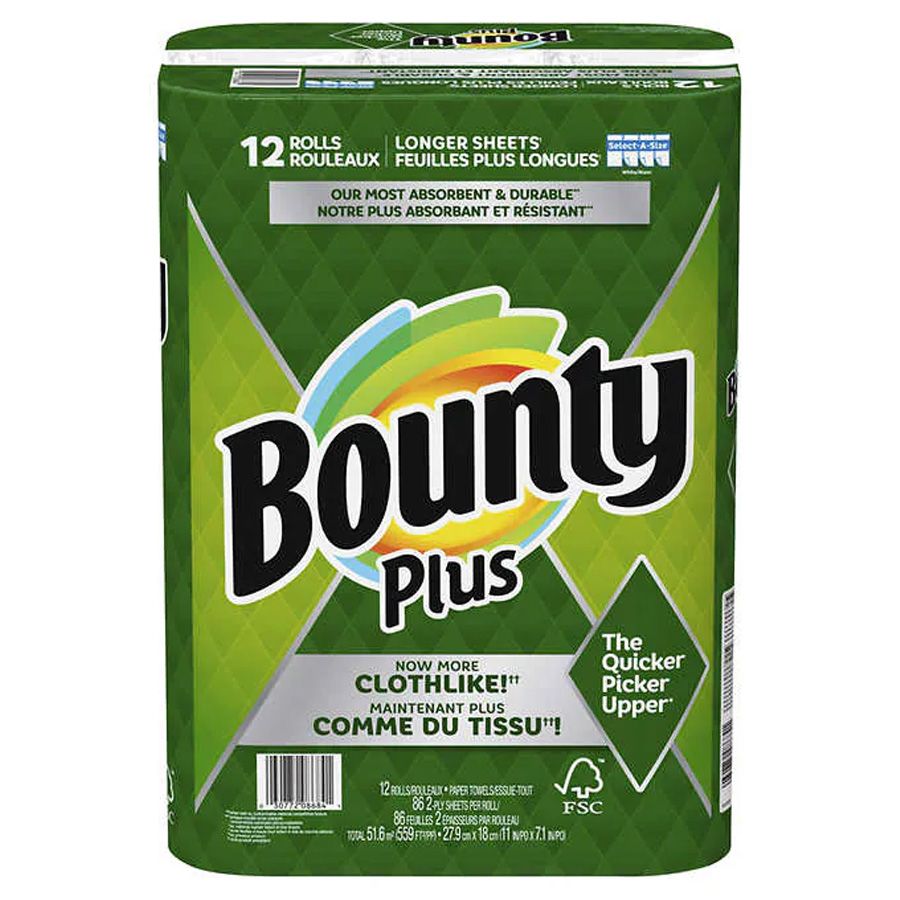 Bounty Prints Giant Paper Towel Rolls 12 ct Pack