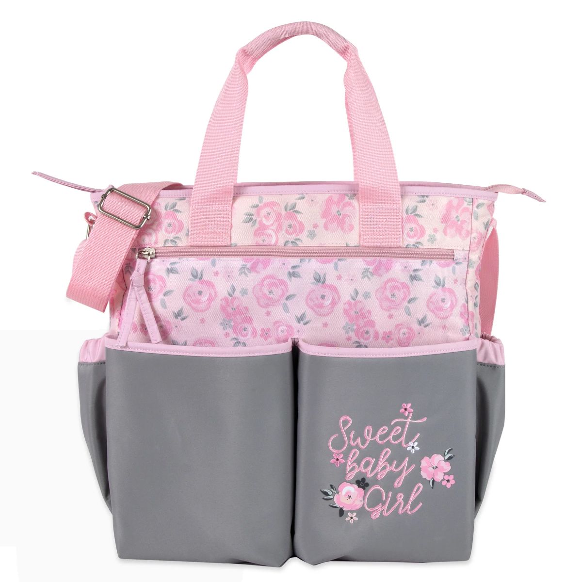 12 Pieces of Baby Essentials 3 In 1 Pink Baby Girl Themed Diaper Bag
