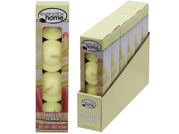 60 pieces of Everyday Home 4 Pack Vanilla Icing Scented Votive Candles