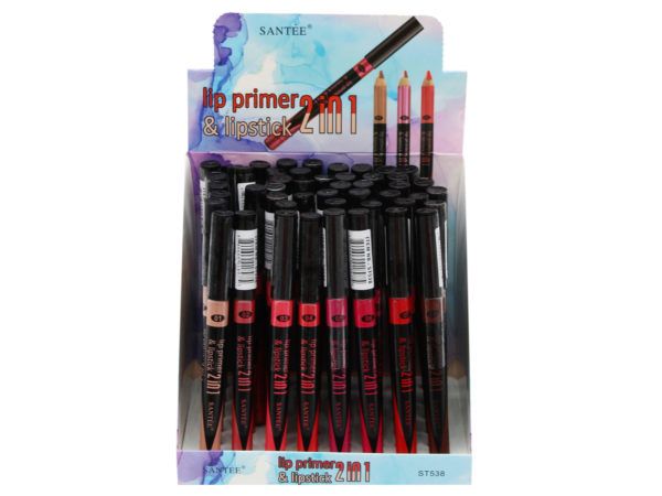 180 pieces of 2 In 1 Lip Primer And Lipstick In Assorted Shades In Counterto
