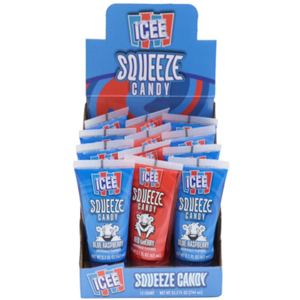 72 pieces of Icee Squeeze Candy 2.10 Oz 6 X 12ct Pdq