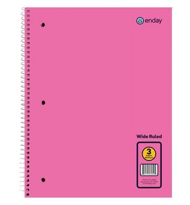 36 pieces of Spiral Notebook 3-Subject W/r 120 Ct., Pink