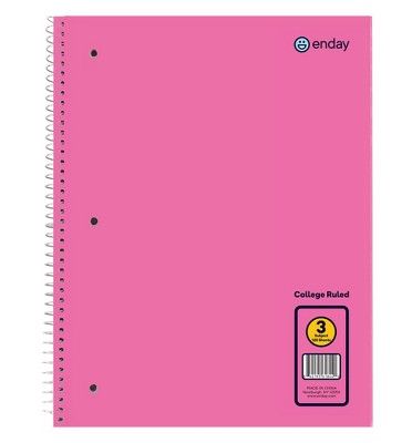 36 pieces of Spiral Notebook 3-Subject C/r 120 Ct., Pink