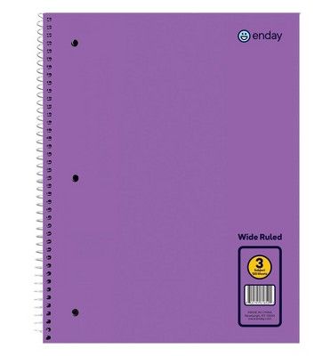 36 pieces of Spiral Notebook 3-Subject W/r 120 Ct., Purple