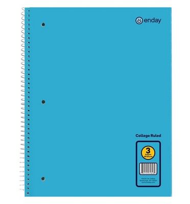 36 pieces of Spiral Notebook 3-Subject C/r 120 Ct., Blue