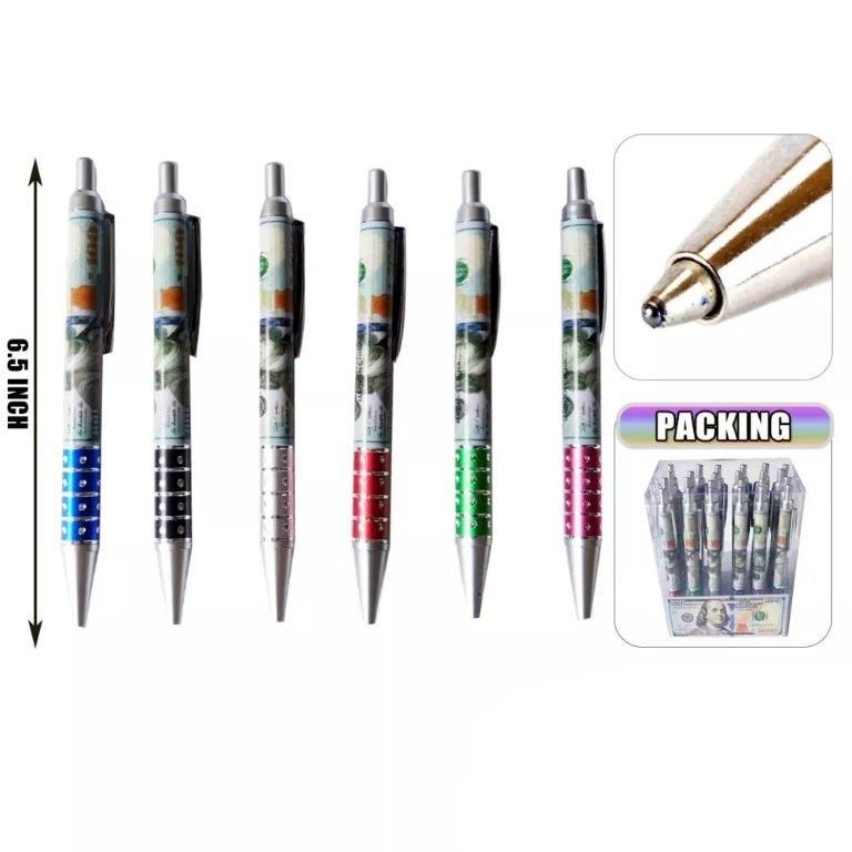 24 Pieces of Dollar Print Ball Point Pen