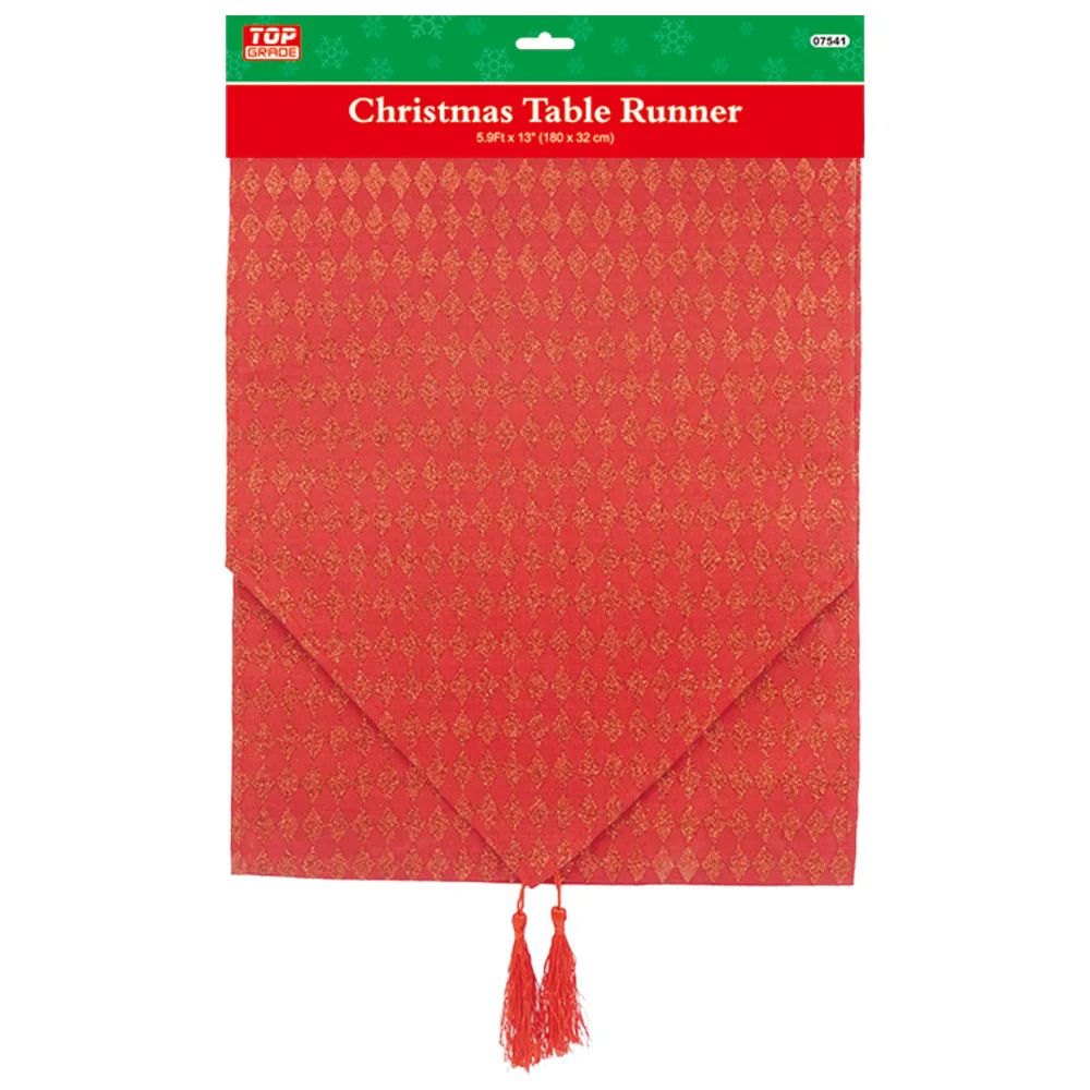 12 Pieces of Christmas Table Runner - Red
