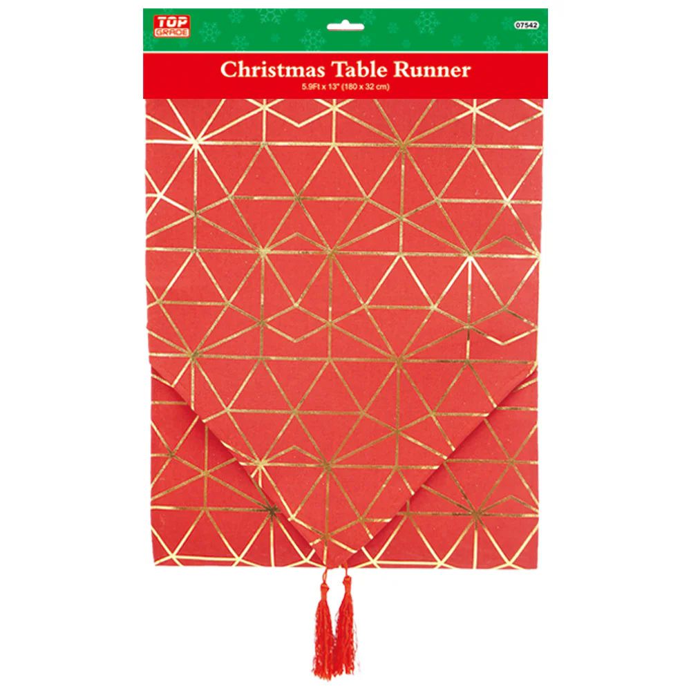12 Pieces of Christmas Table RunneR- Red/gold