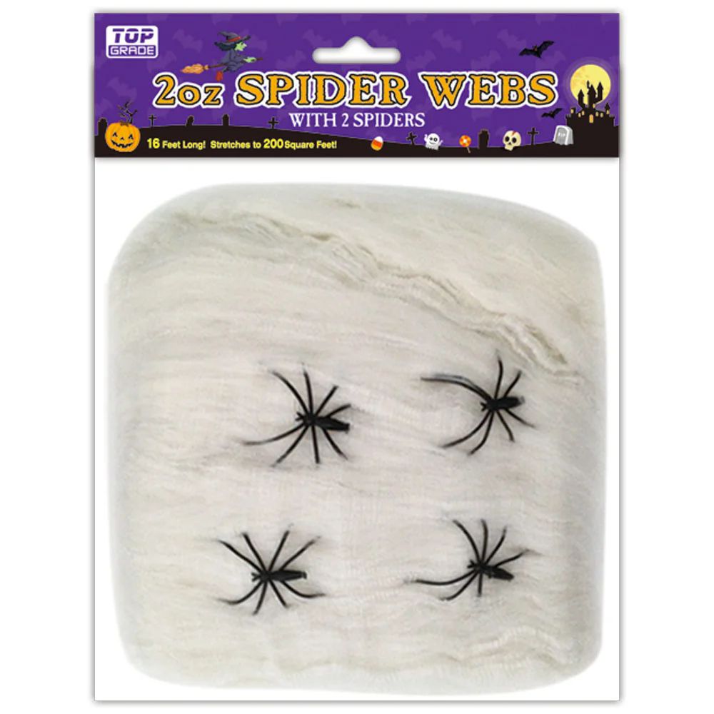 48 Pieces of Halloween Spider Webs White