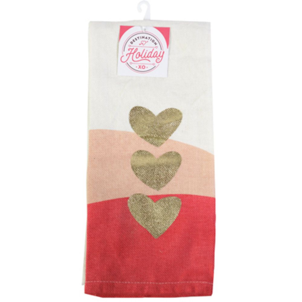 24 pieces of Kitchen Towel Foil Heart 18x28 Destination Holiday