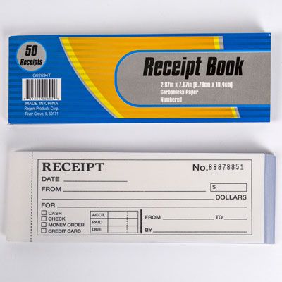 48 pieces of Receipt Book Numbered 50ct 2.67 X 7.67in Carbonless Paper Perforated