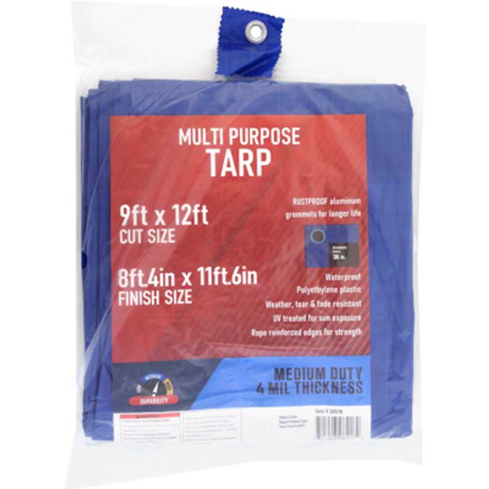 12 pieces of Tarp 8.4x11.6 Blue 4mil Weather Resistant In Pdq