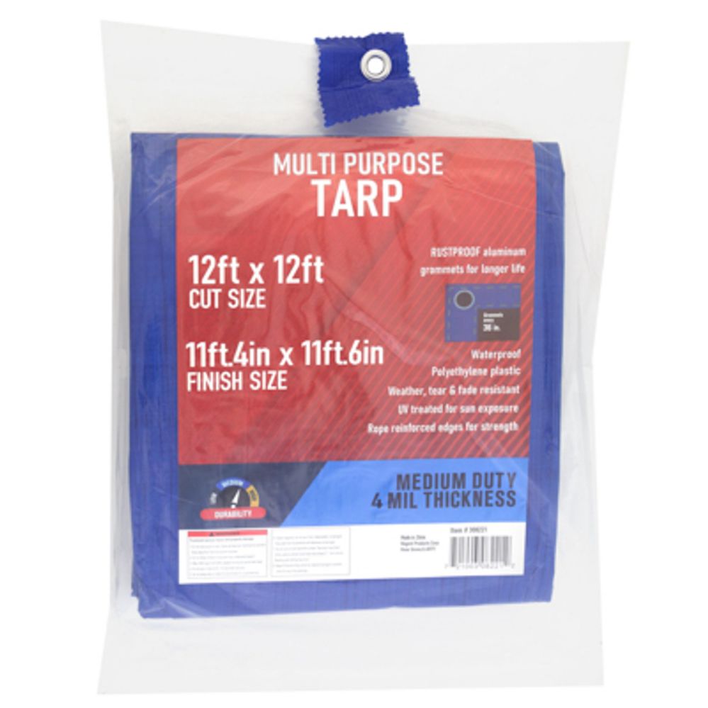 9 pieces of Tarp 11.4x11.6 Blue 4mil Weather Resistant In Pdq