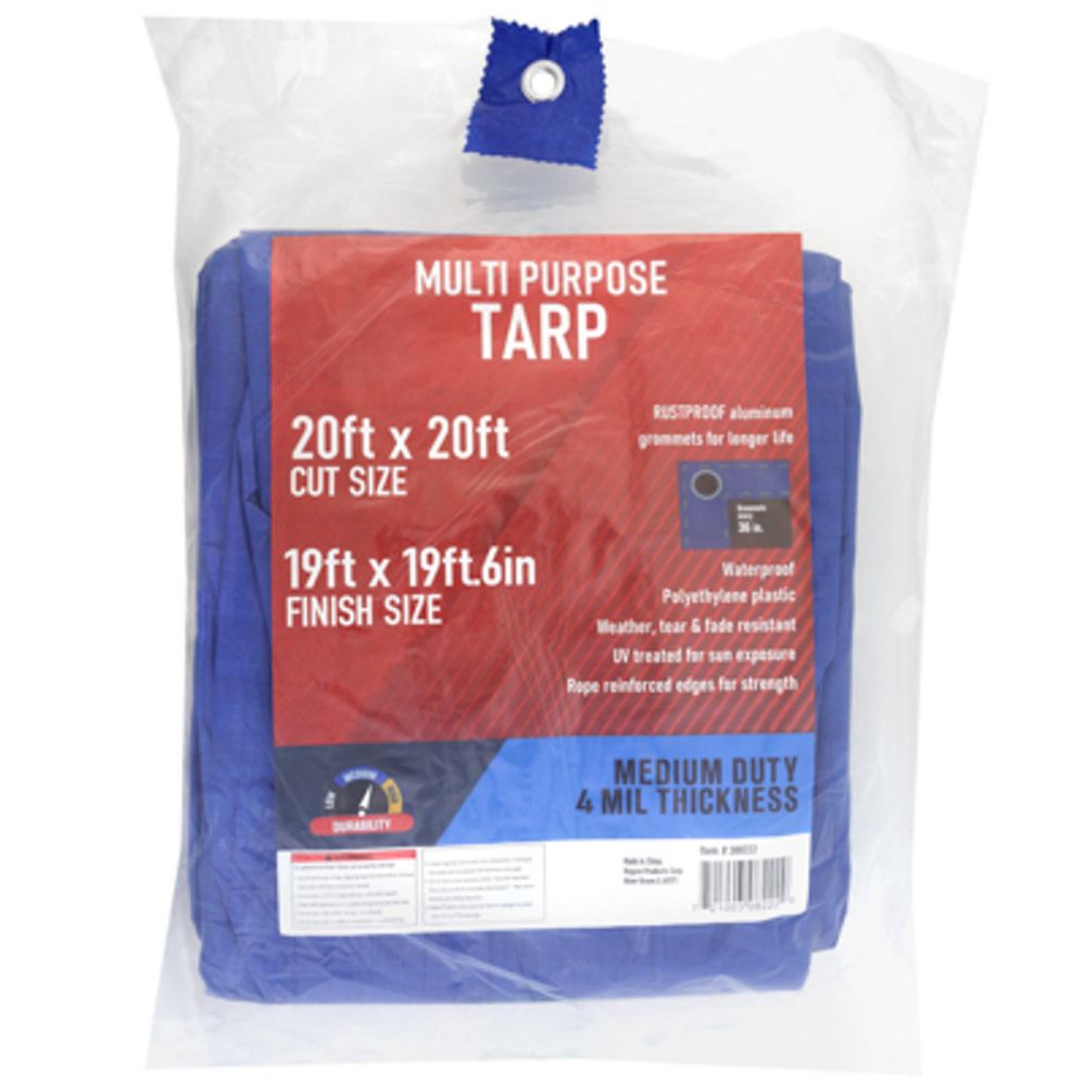 3 pieces of Tarp 19x19.6 Blue 4mil Weather Resistant In Pdq