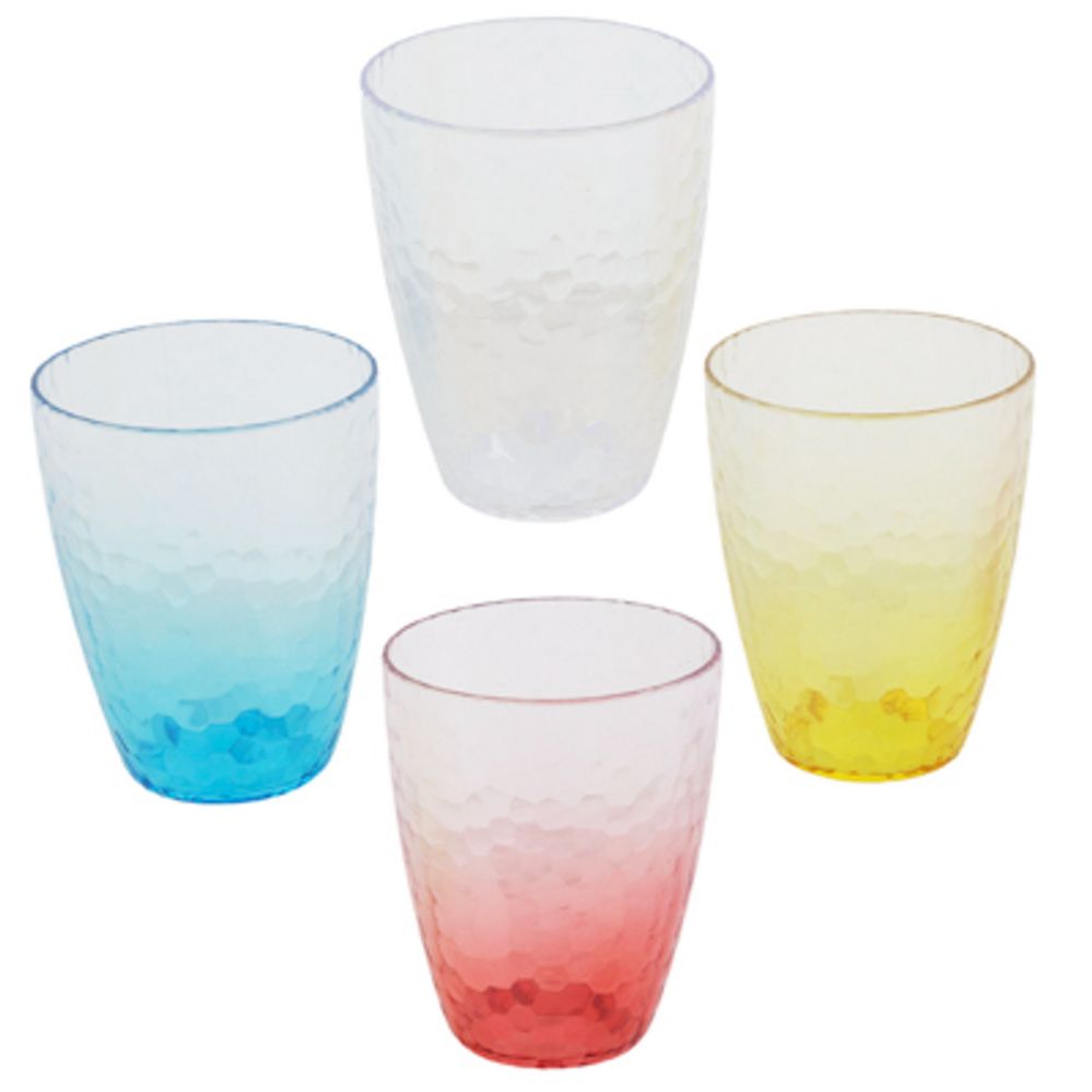 24 pieces of Tumblers 11.8 Oz 4 Assorted Colors + Clear Polystyrene