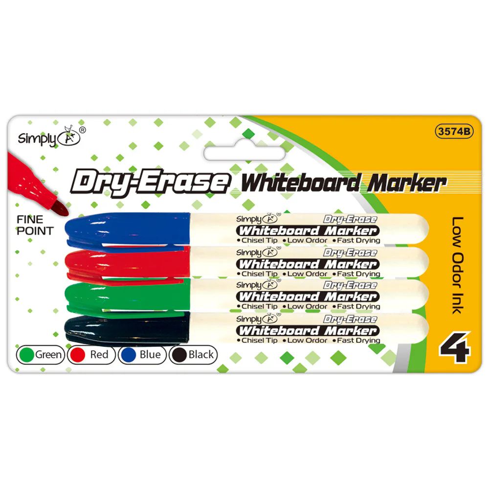 96 Pieces of Four Count Dry Erase Markers Assorted Color