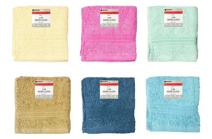 24 Packs of 2 Pack Wash Cloths