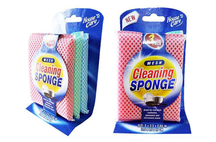 24 Pieces of 3 Pack Mesh Cleaning Sponges