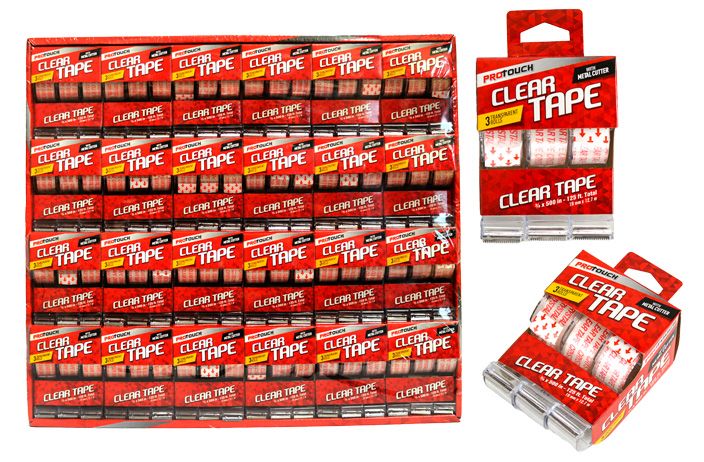 24 Pieces of 3 Pack Clear Tape