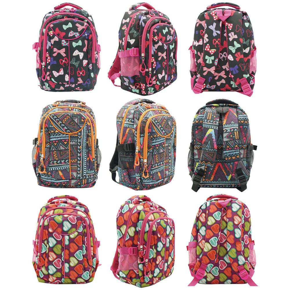 24 Pieces of 16" Backpack Assorted Design