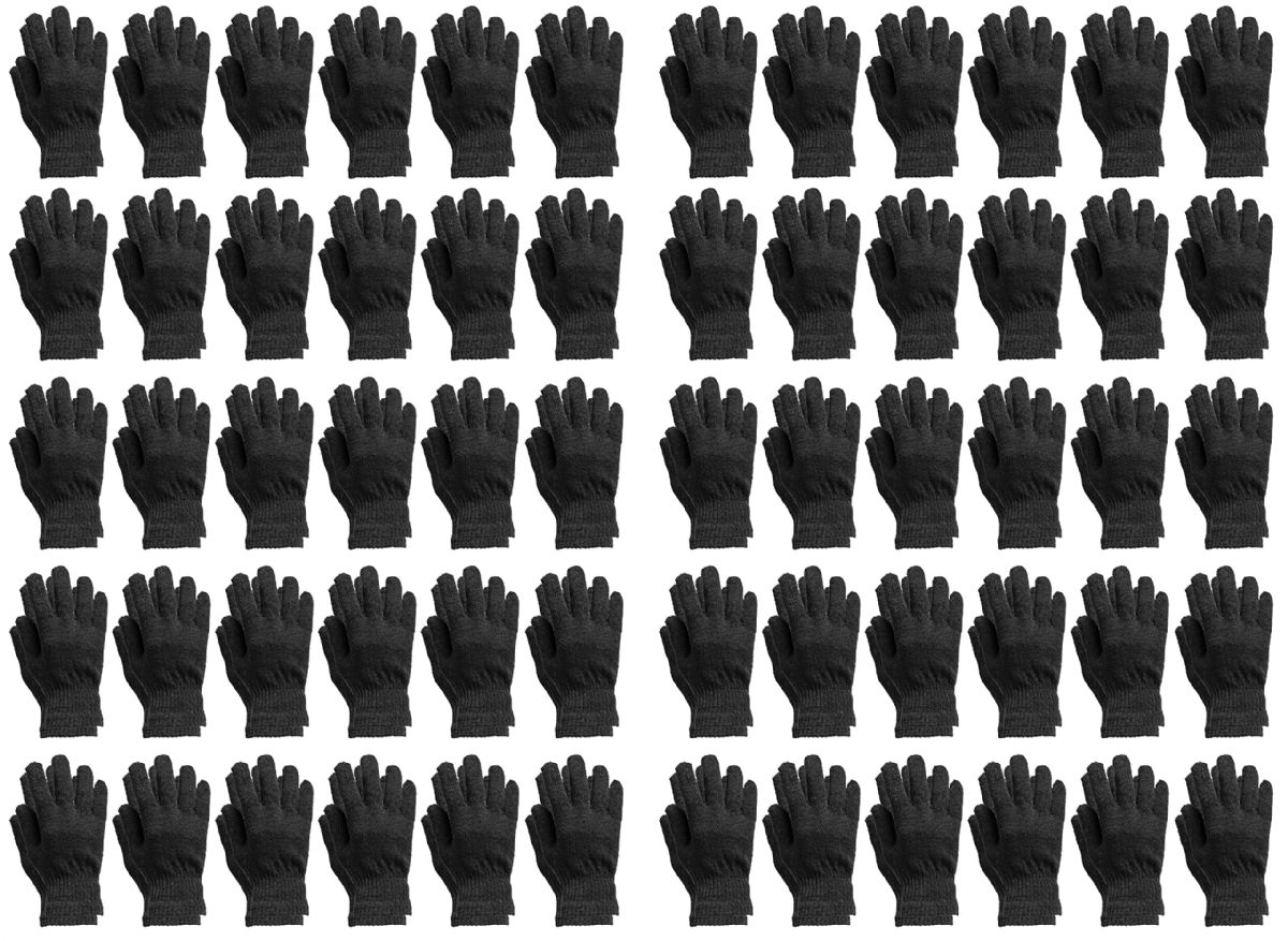 60 Pairs of Yacht And Smith Kid's Unisex Gloves In Black