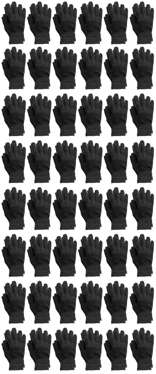 48 Pairs of Yacht And Smith Kid's Unisex Gloves In Black