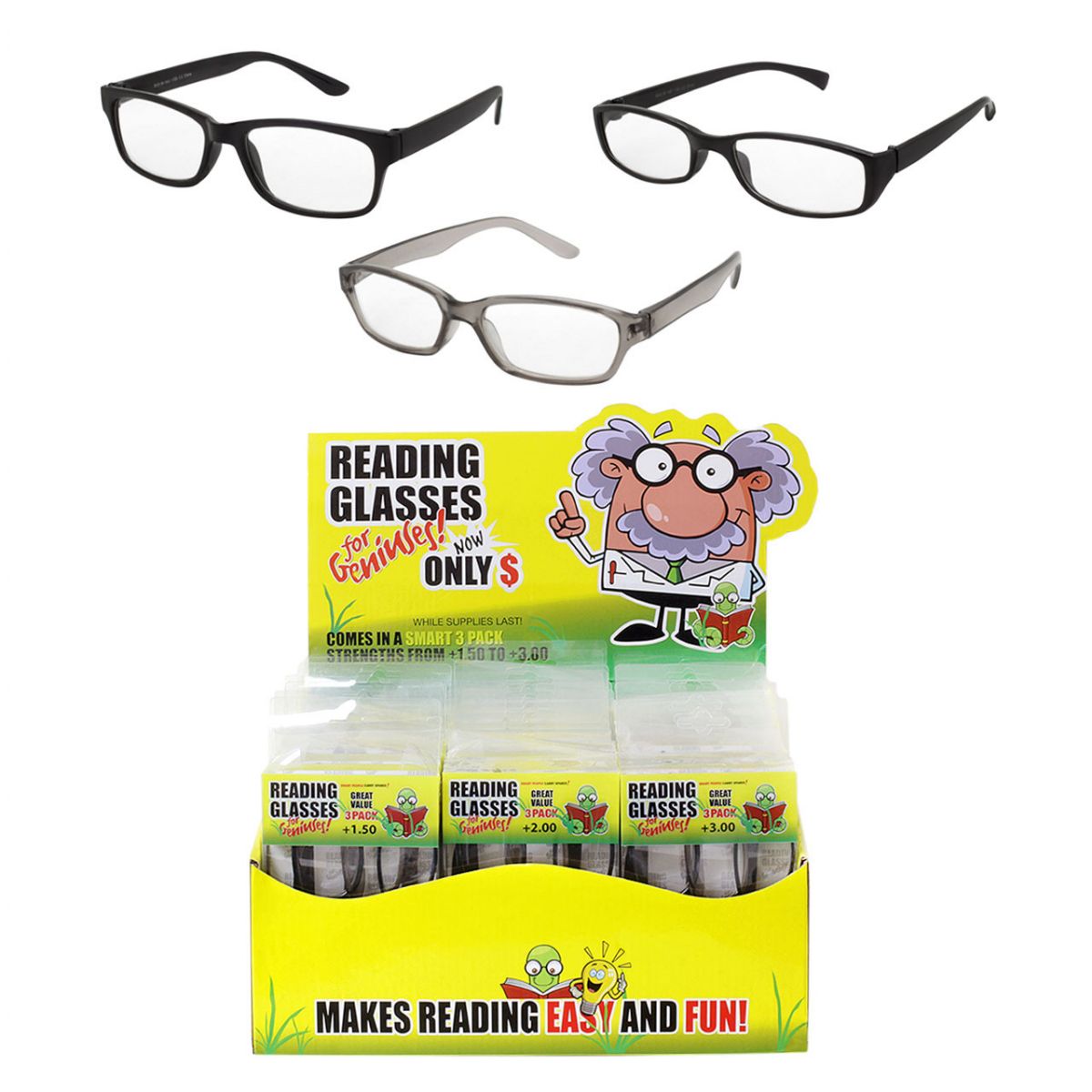 24 Pieces 3 Pack Reading Glass Counter Display Reading Glasses at