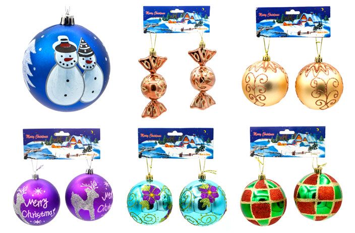 24 Pieces of 2 Pack Christmas Ball Ornaments