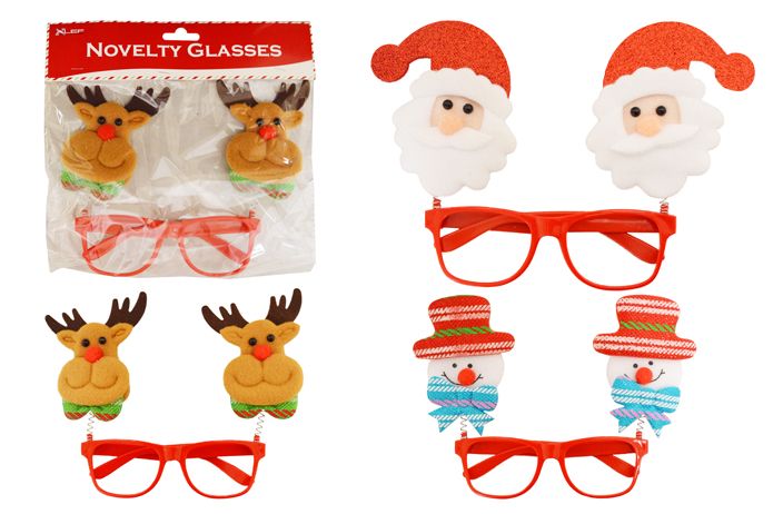 24 Pieces of Christmas Glasses With Felt Toppers