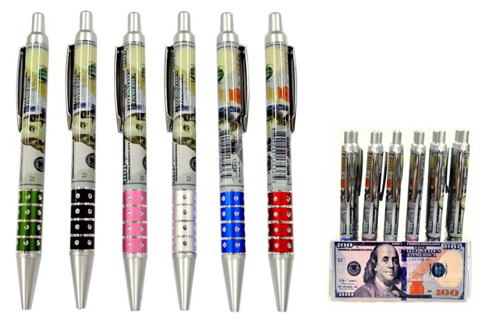 24 Pieces of 100$ Bill Ballpoint Pen