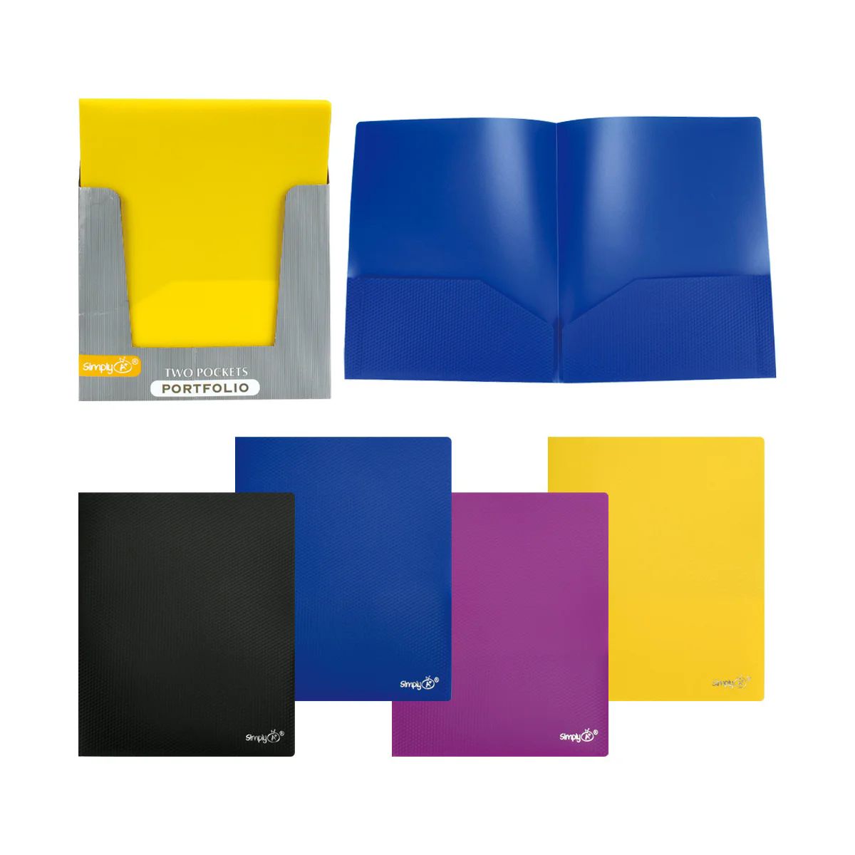 48 Pieces of 2-Pockets Poly Portfolio Bubble Embossed