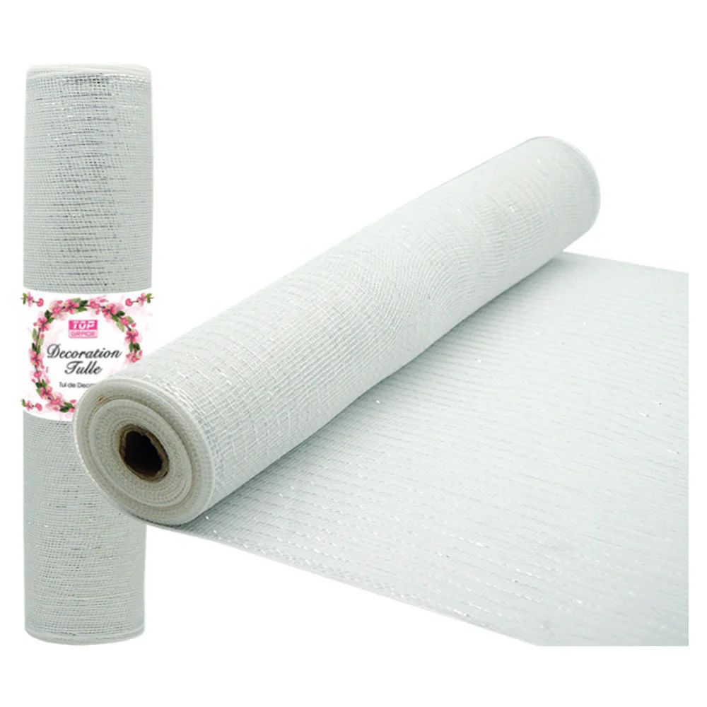 24 Pieces of Tulle Fabric Roll White
