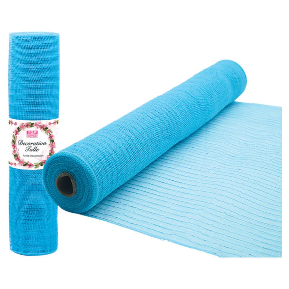 24 Pieces of Tulle Fabric Roll Light Blue