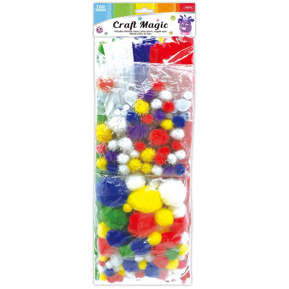 24 Pieces of 300ct Diy Creativity Kit 24s Stems PoM-Pom Googly Eyes Prima