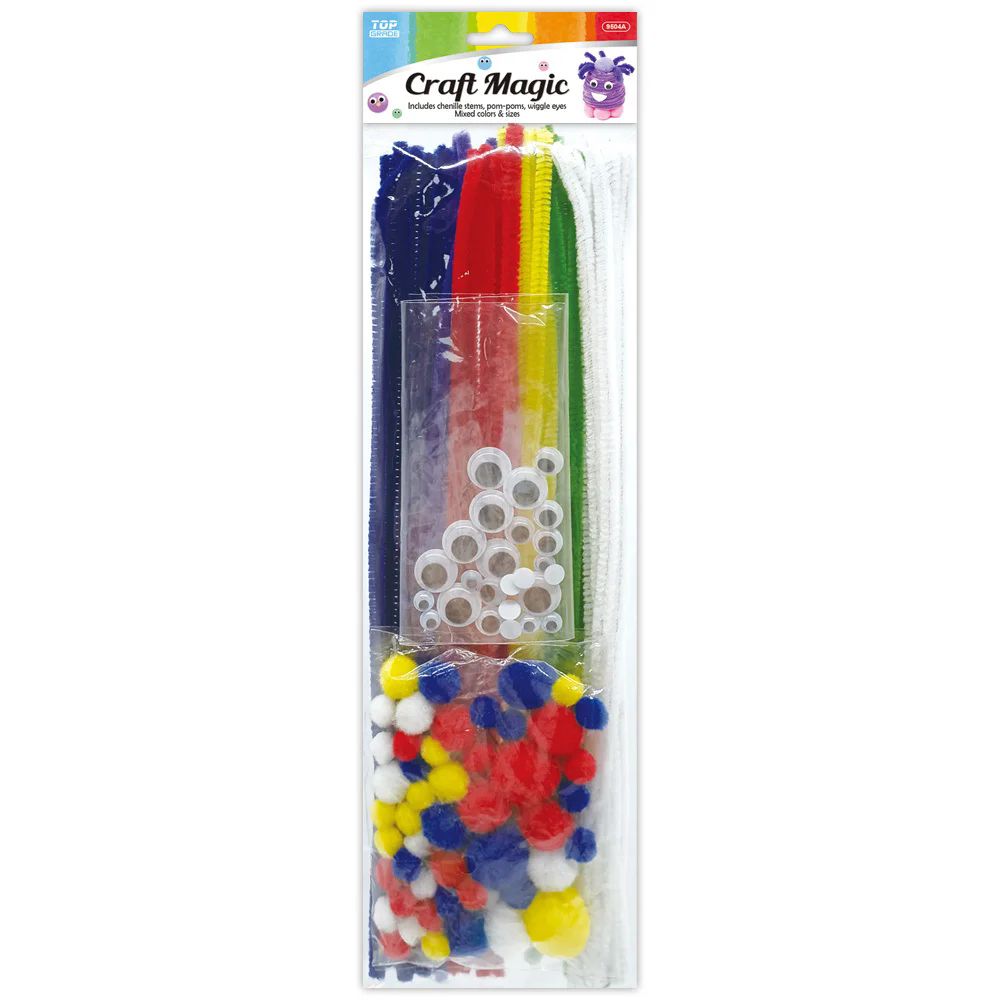 24 Pieces of 116ct Diy Creativity Kit 24s Stems PoM-Pom Googly Eyes Prima