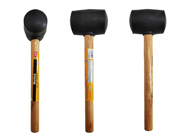 24 Pieces of 323g/11.39oz 10.4"l Rubber Mallets With Wood Handle In Black And Brown