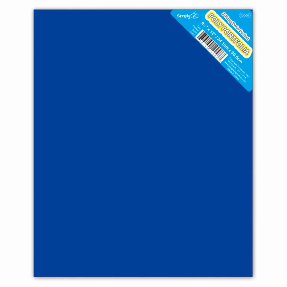 48 Pieces of 2-Pockets Poly Portfolio Solid Blue