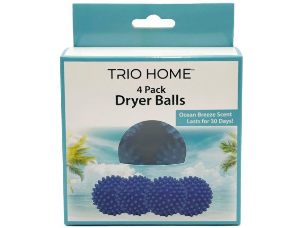 12 pieces of Trio Home Four Pack Dryer Balls With Ocean Scent