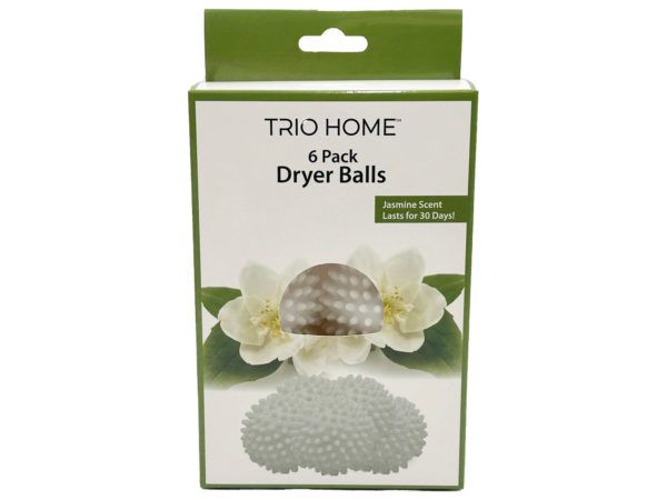12 pieces of Trio Home Six Pack Dryer Balls With Jasmine Scent