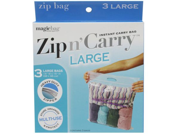 48 pieces of Zip N Carry Large Instant Carry Bag 3 Pack