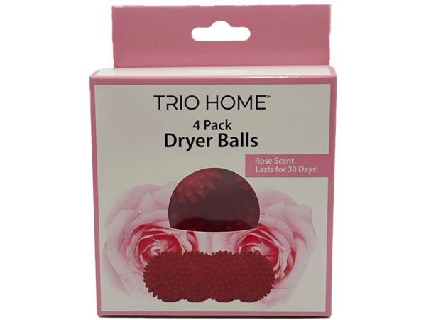 12 pieces of Trio Home Four Pack Dryer Balls With Rose Scent