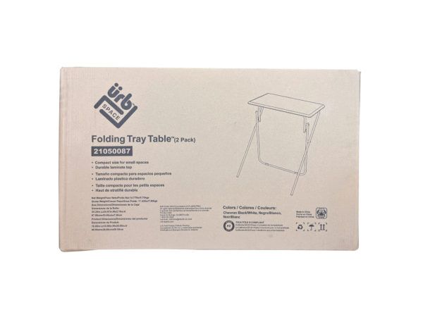 3 pieces of Urb Space Compact Folding Tray Table 2 Pack In MultI-Color Chevron Pattern