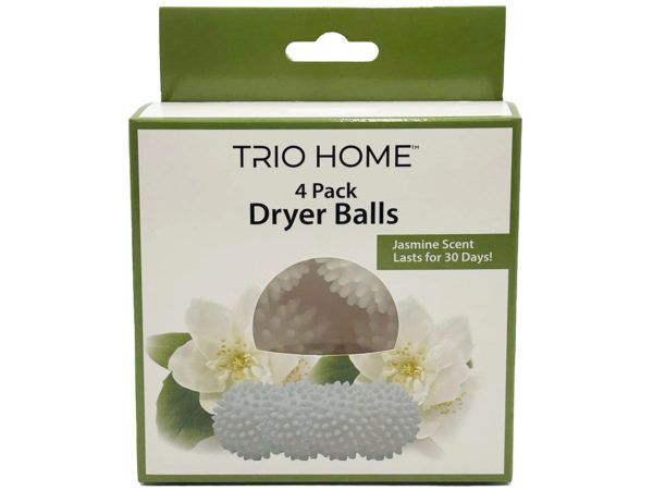 12 pieces of Trio Home Four Pack Dryer Balls With Jasmine Scent