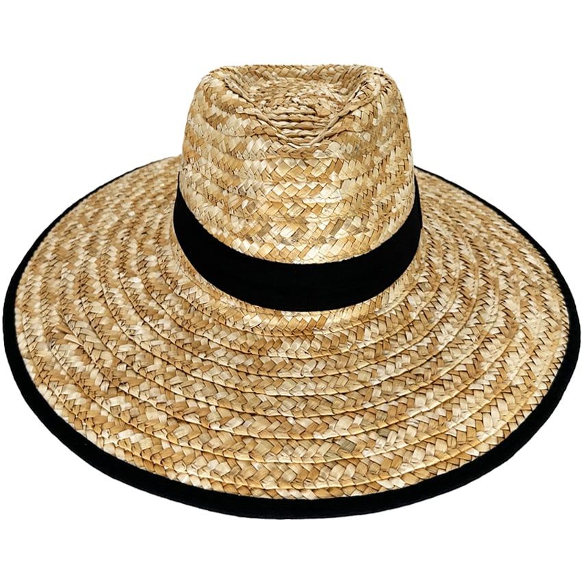 12 pieces of Summer Hats for Men with Black Band - Black Borders