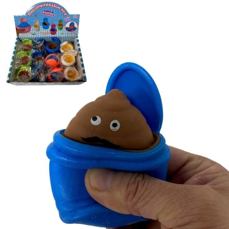 12 Pieces of Squeeze/pop - Up Doo - Doo In A Potty Toy