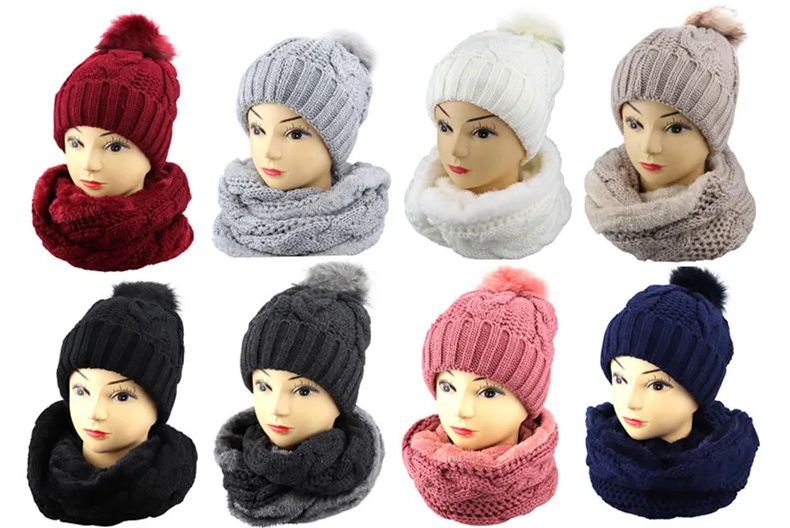 36 Pieces of Sherpa Beanies & Scarf Set