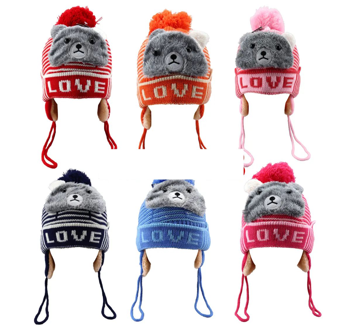 36 Pieces of Kids Winter Love Hat