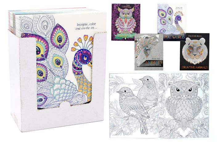 48 Pieces of Adult Coloring Book (animals)